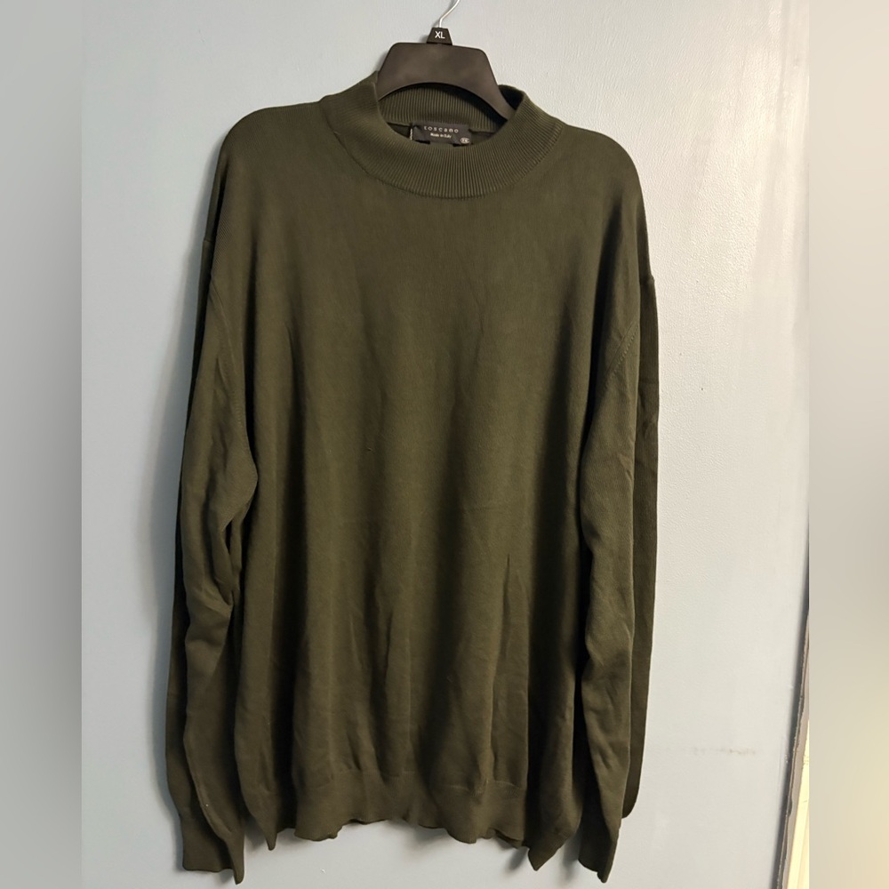 Men's Crewneck Sweater in Olive Green